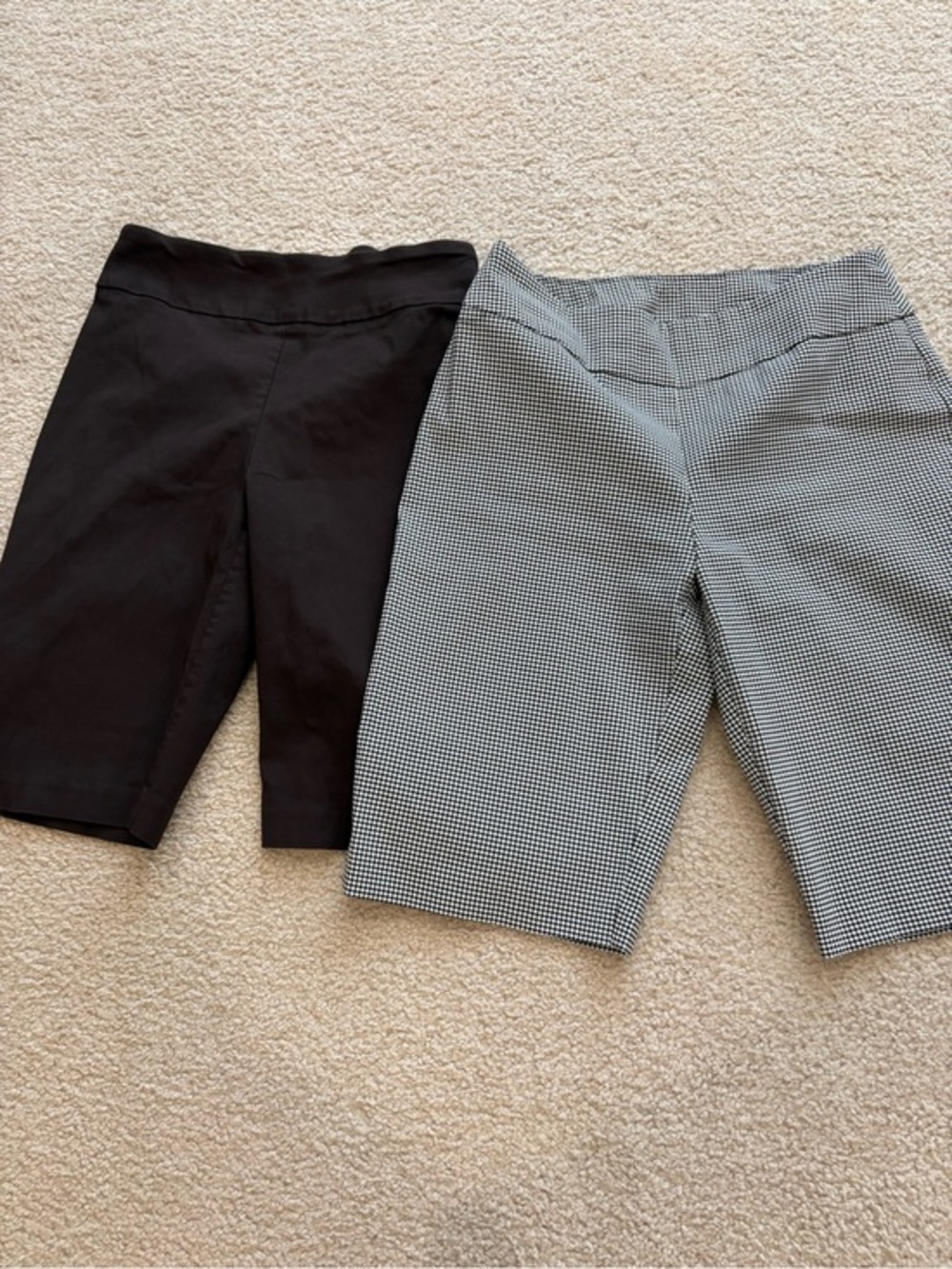 Attyre Brown and Black/White Houndstooth Bermuda Shorts Duo